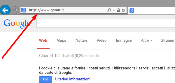 La barra degli indirizzi del browser